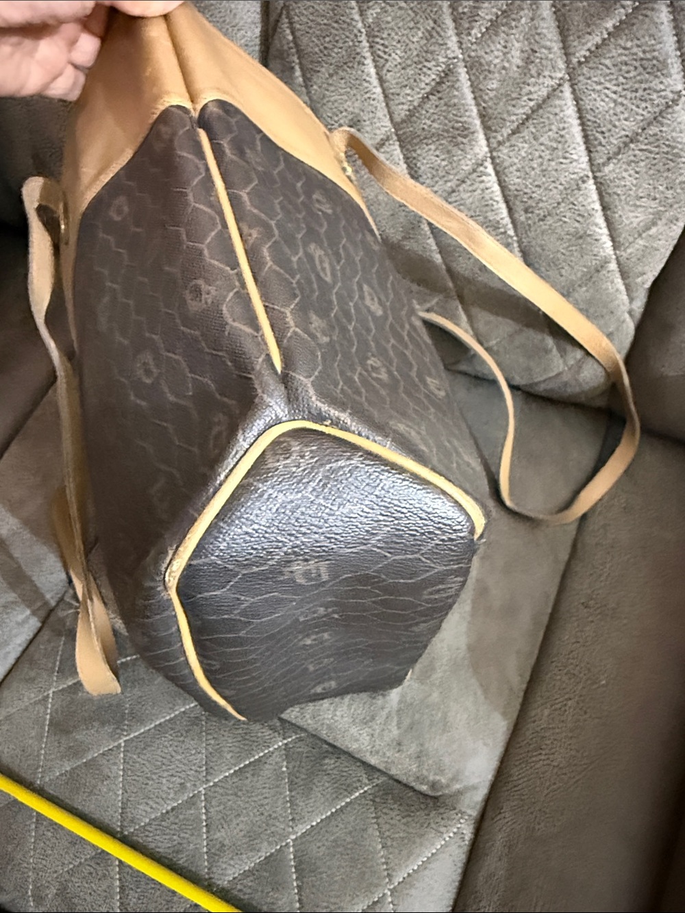 Dior- Vintage Brown & Tan Monogram Tote - Picture 6 of 7